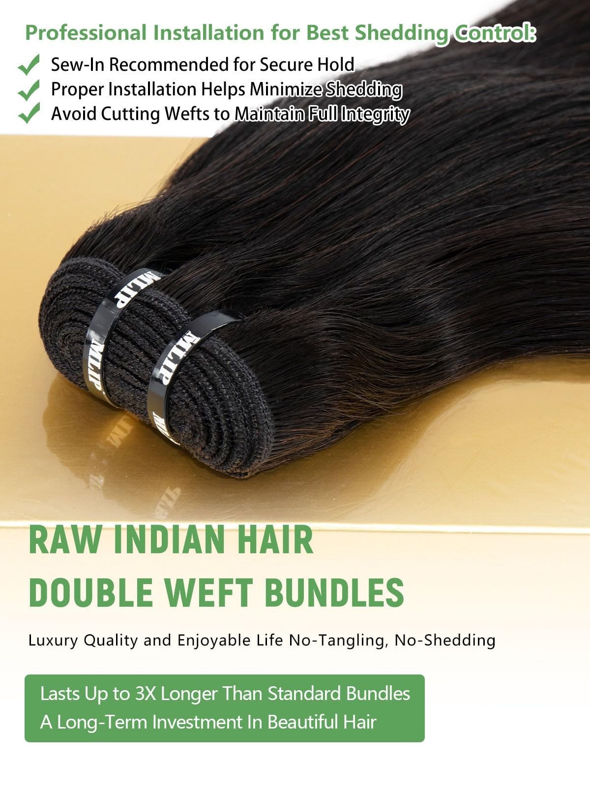 Raw Virgin Indian Hair Bundles – Straight, Thick, No Shedding, Silky Soft, 3 Pac