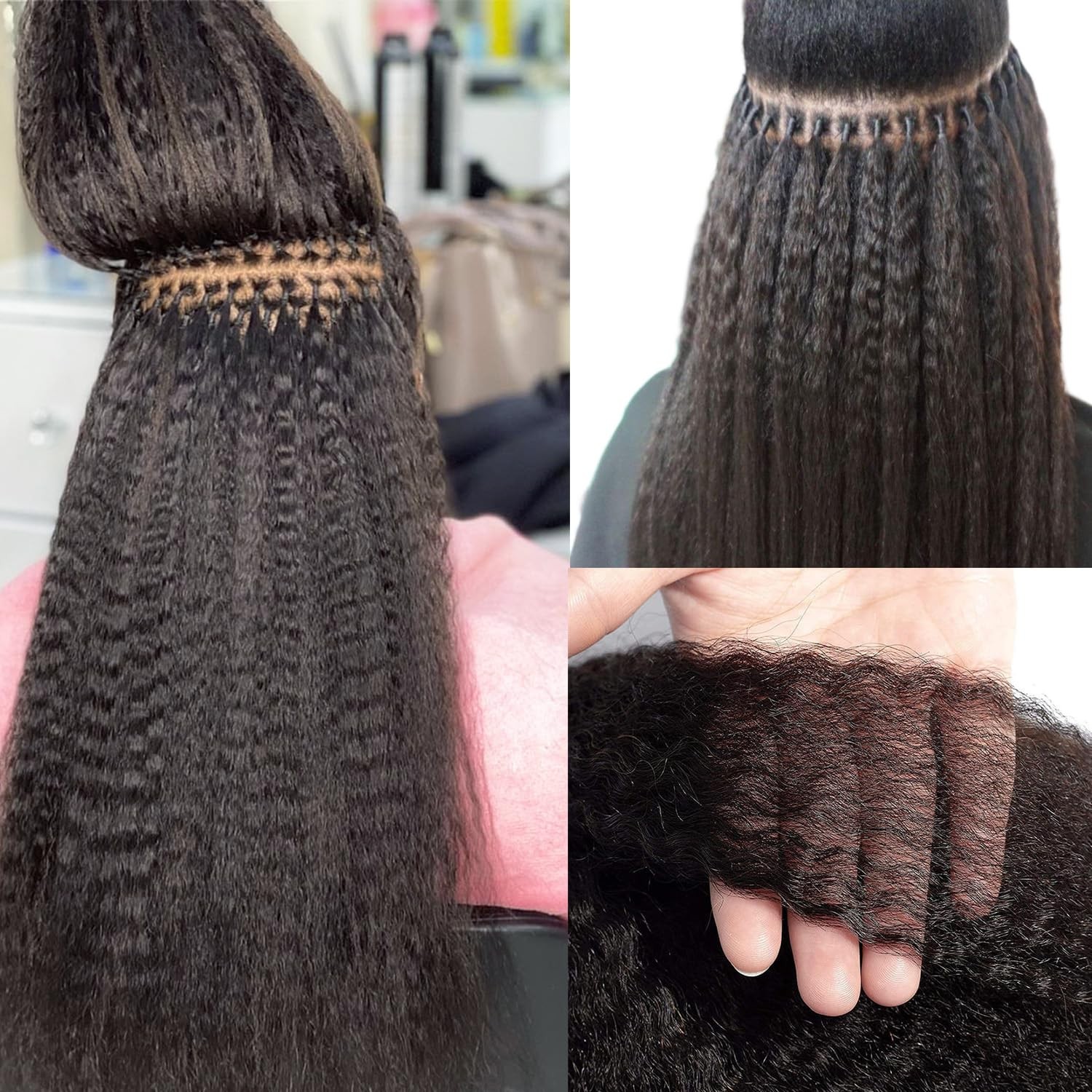 I Tip Hair Extensions Human Hair Kinky Straight Black Hair Extensions Real Human