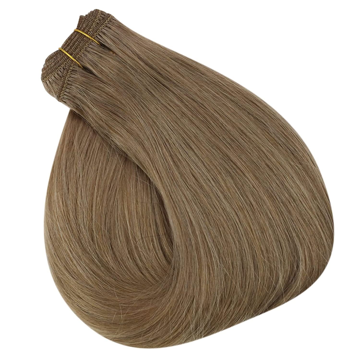 Machine Weft Sew In Remy Human Hair Extensions Double Weft Brazilian Hair Weave