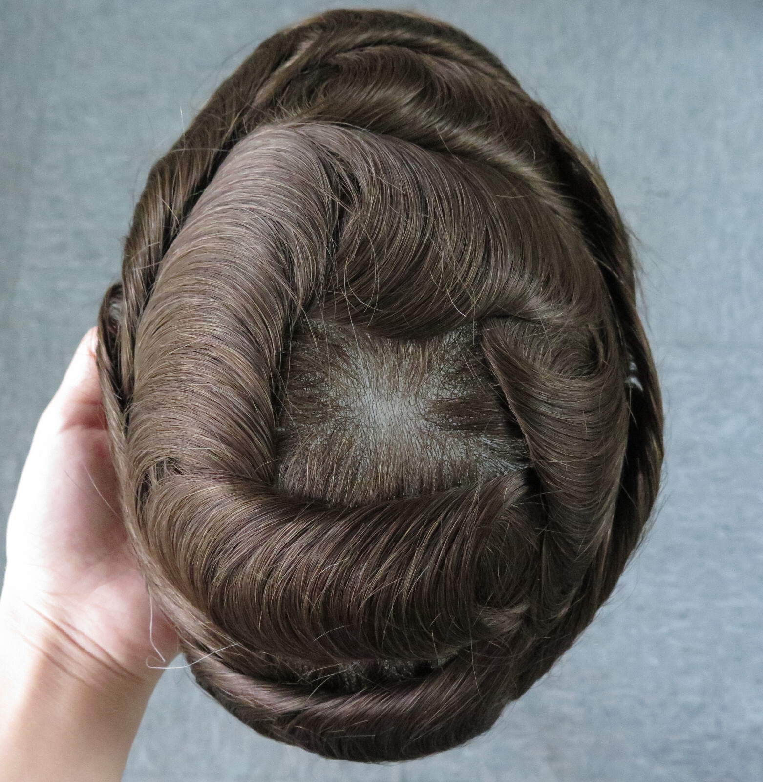 Mens Toupee Human Hair Replacement System 0.02mm Ultra Thin Skin Gent Hairpiece