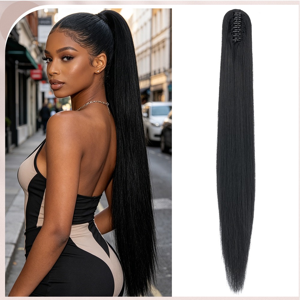 Utra Long Claw On Clip Ponytail Real As Human Natural Pony Tail Hair Extension