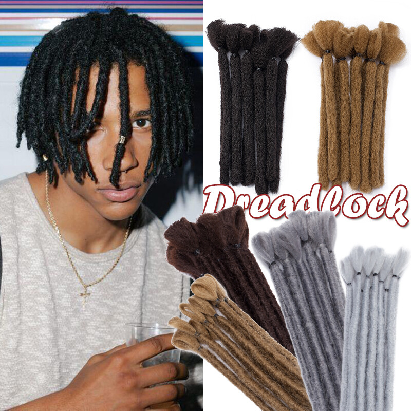 6″ 12″ Men’s Dreadlocks Crochet Braided Dreads Synthetic Hair Extensions Rough