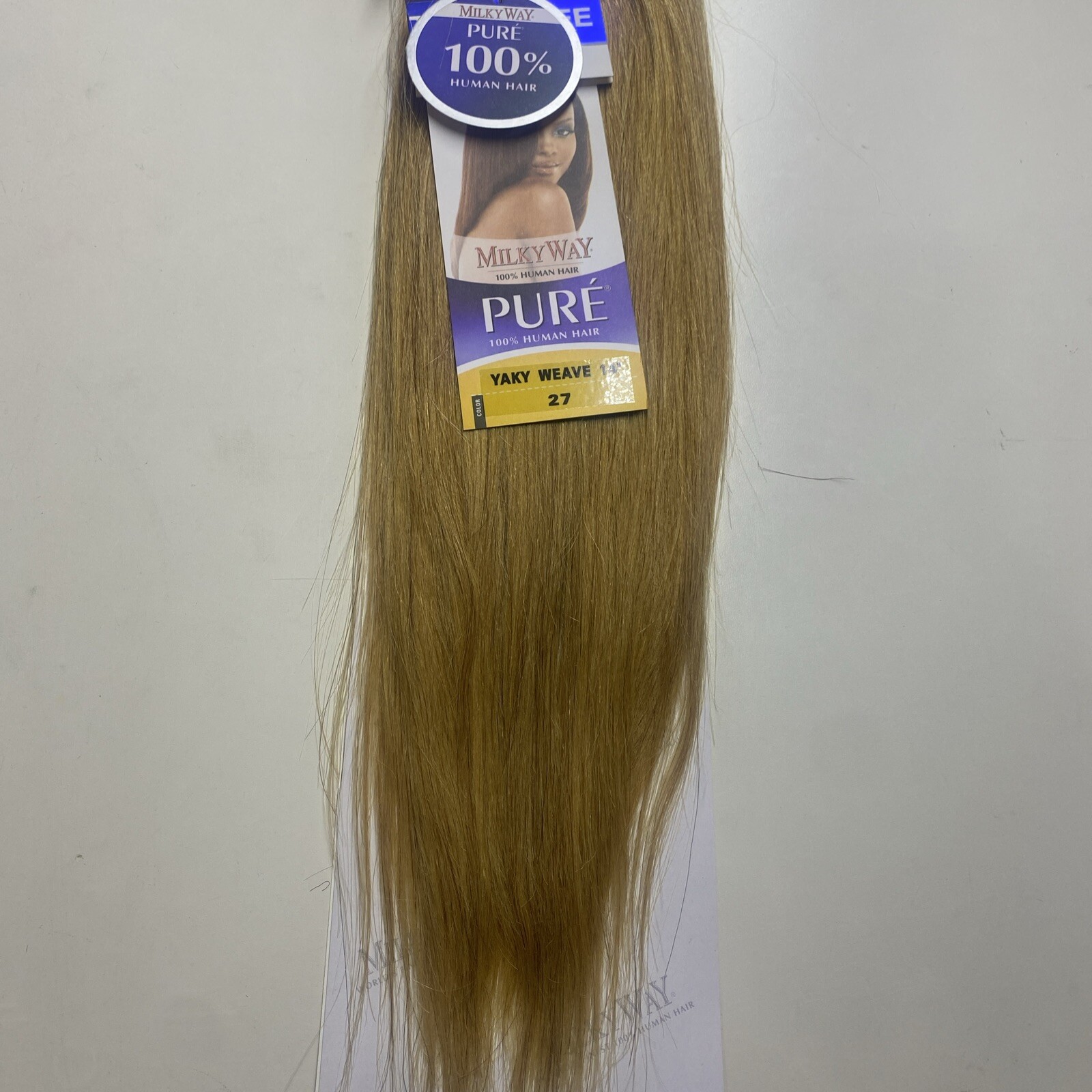 Milky Way PURE SPECIAL COLOR Human Hair Weave Extension Yaky_14″_#27