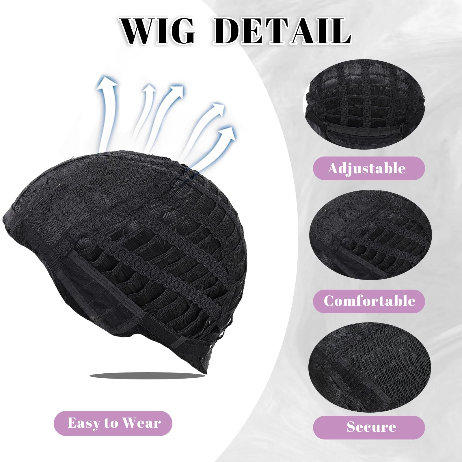 Black Wig Long Straight Wigs for Women Natural Looking Middle Part Heat Resis…