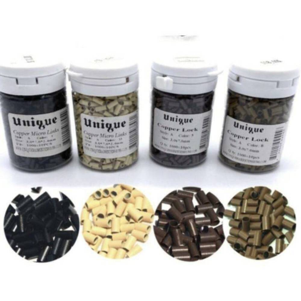 Copper Micro Link Style “A” Size 3.0 x 7.0 x 2.4 mm 1 bottle (1,000 pieces)