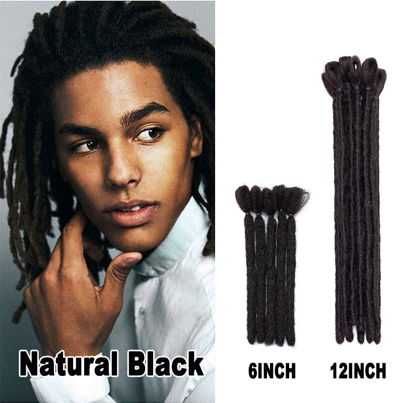 6“/12″ Natural Short Dreadlocks Hippie Handmade Hair Extensions As Human Locs US