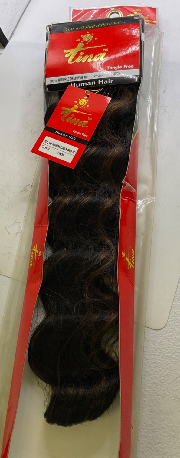 Tina Human Hair Ripple Deep WVG Length: 16″ Color: 1B/30