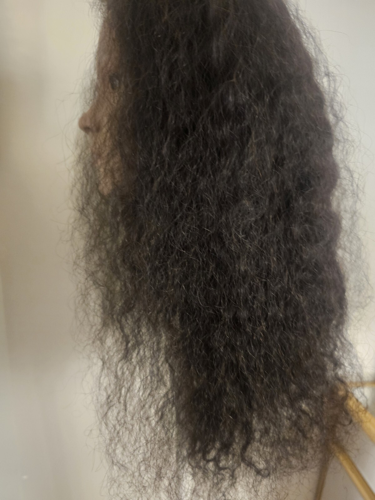 High Quality regular Top Black 20″ curly 150% Virgin Human Hair Lace Wig