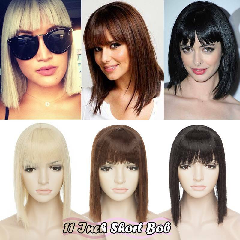 Real 100% Nautural Clip In Topper Hair Extension Thick As Human Long Straight US