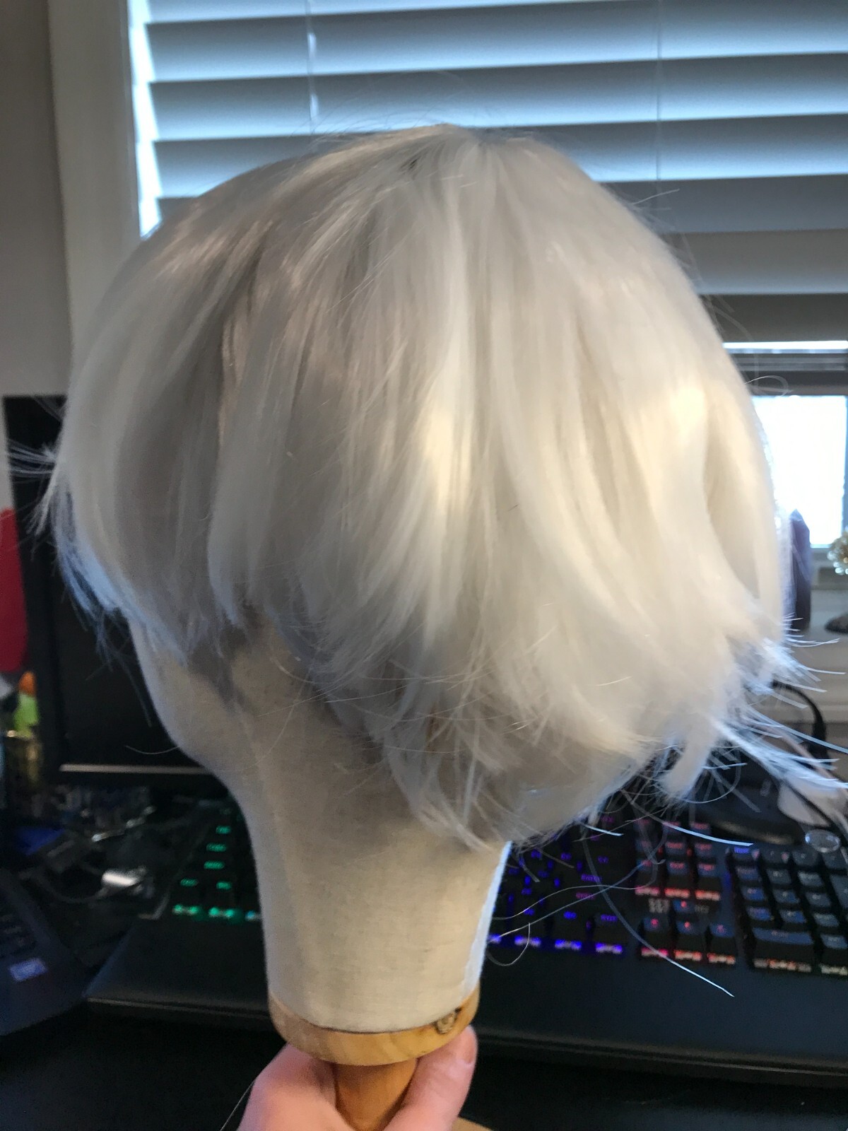 Short Women Pixie Cut White Wig Hair Cosplay Casual Wig US