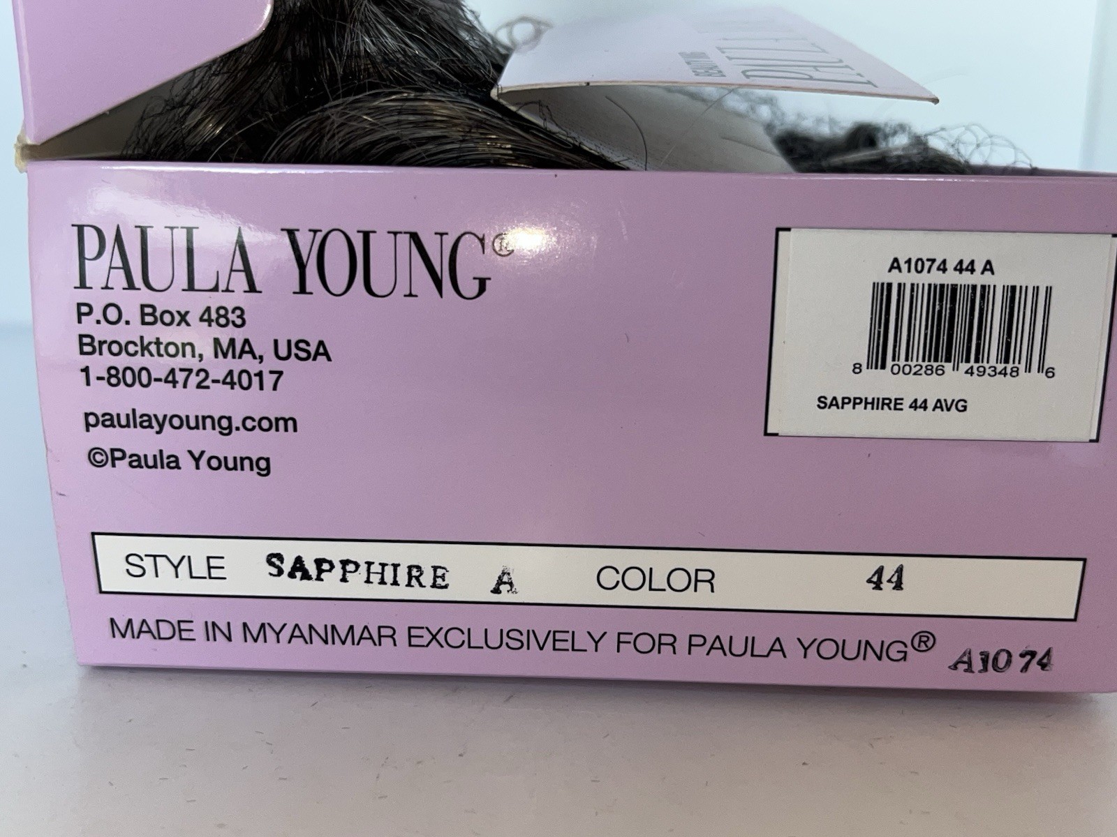 Paula Young Wig A1074 SAPPHIRE Color #44 Salt & Pepper Curly NEW IN BOX