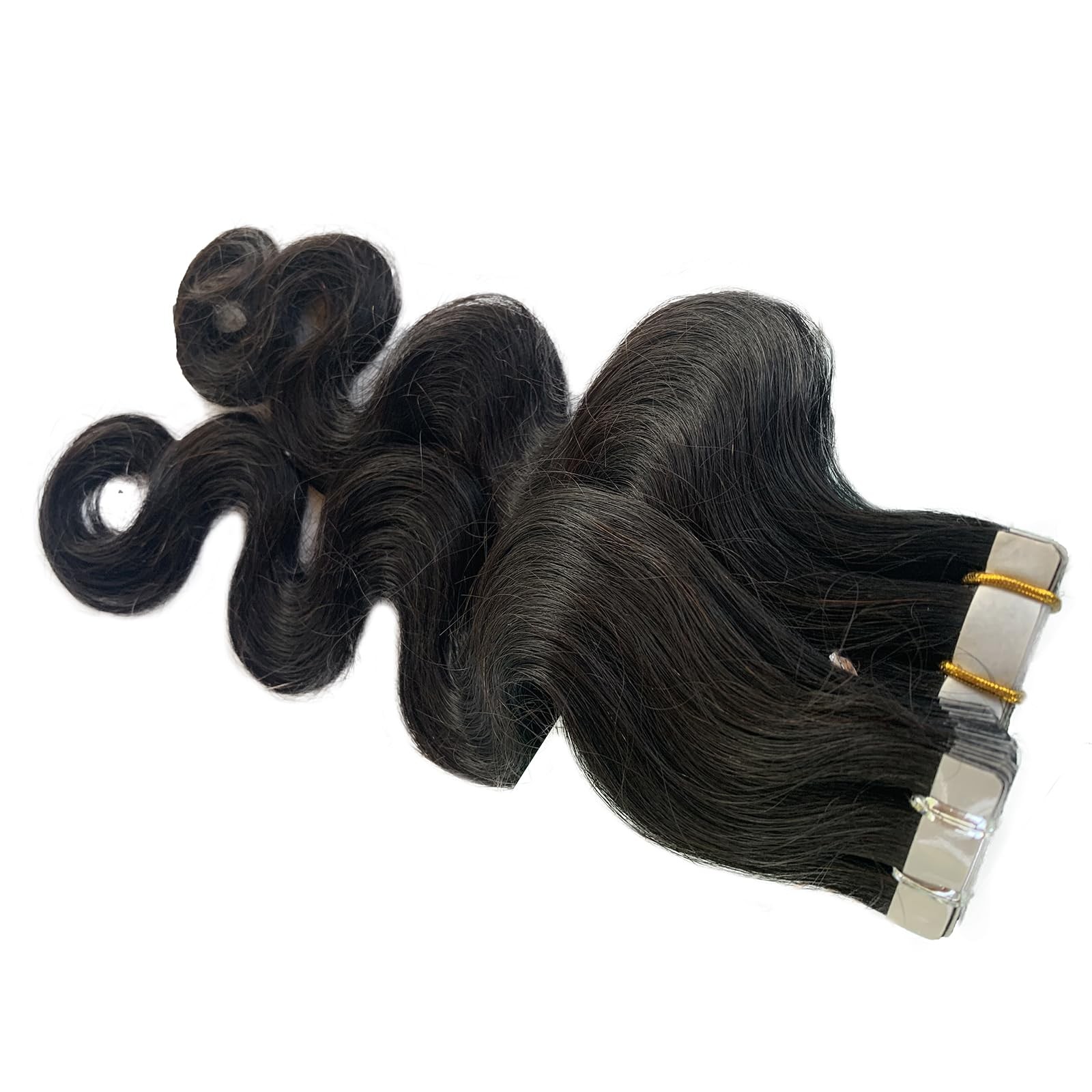 Licoville Body Wave Tape In Hair Extensions Human Hair 40Pcs Natural Black Tape