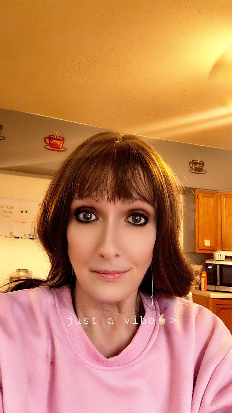 wig light brown wavy texture bangs style shoulder length for women adult