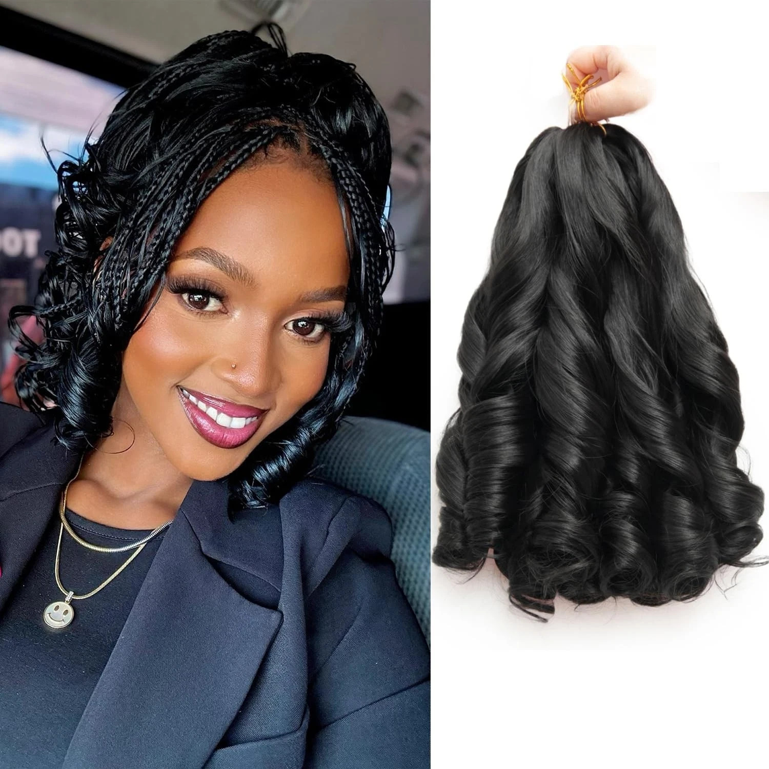 French Curl Braiding Hair 12Inch 8Packs French Curl Crochet Braids Short Curl