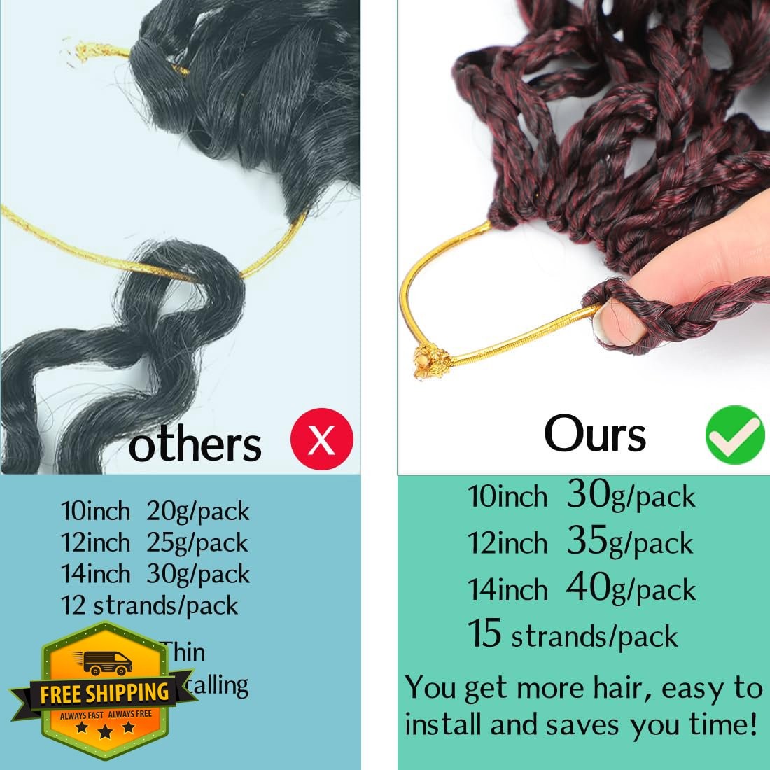 Agstgla 10″ 8pk Crochet Hair TBUG#