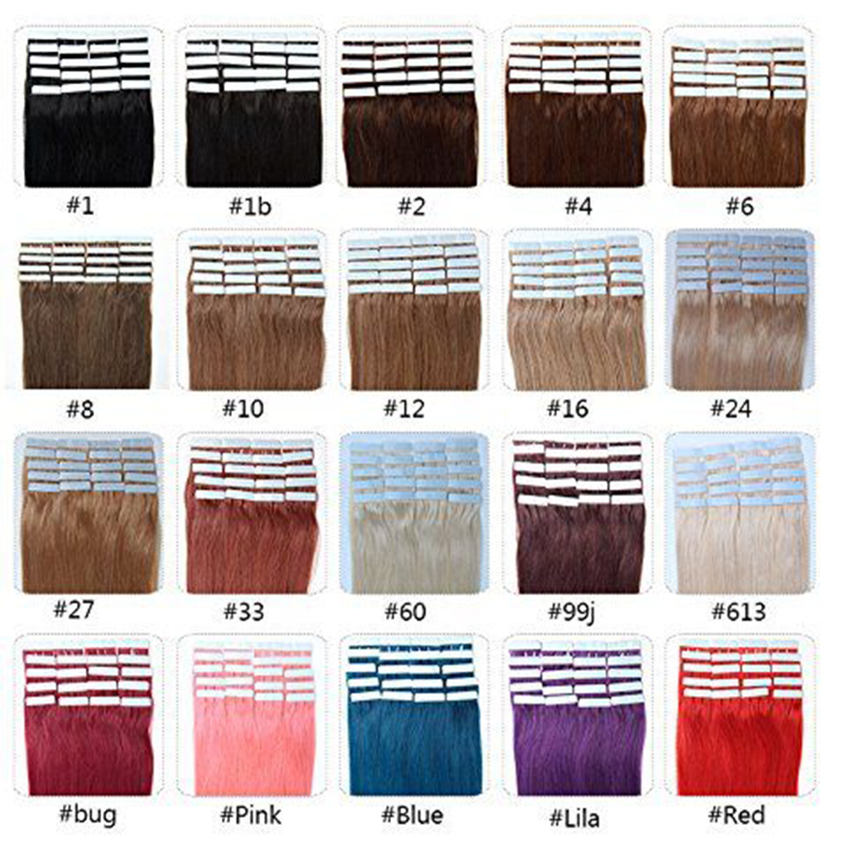 60PCS/150G Thick Tape In Remy Human Hair Extensions Full Head Skin Weft BLONDE S
