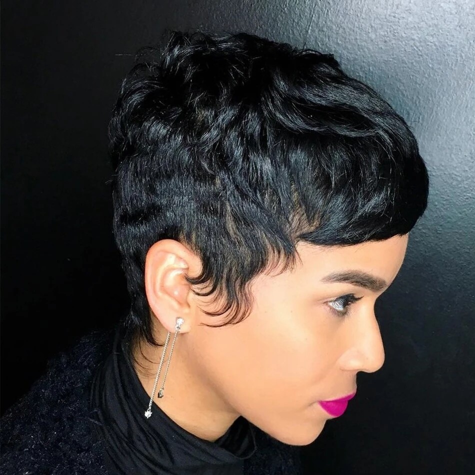 Pixie Cut Wigs Human Hair for Black Women Short Wigs Glueless