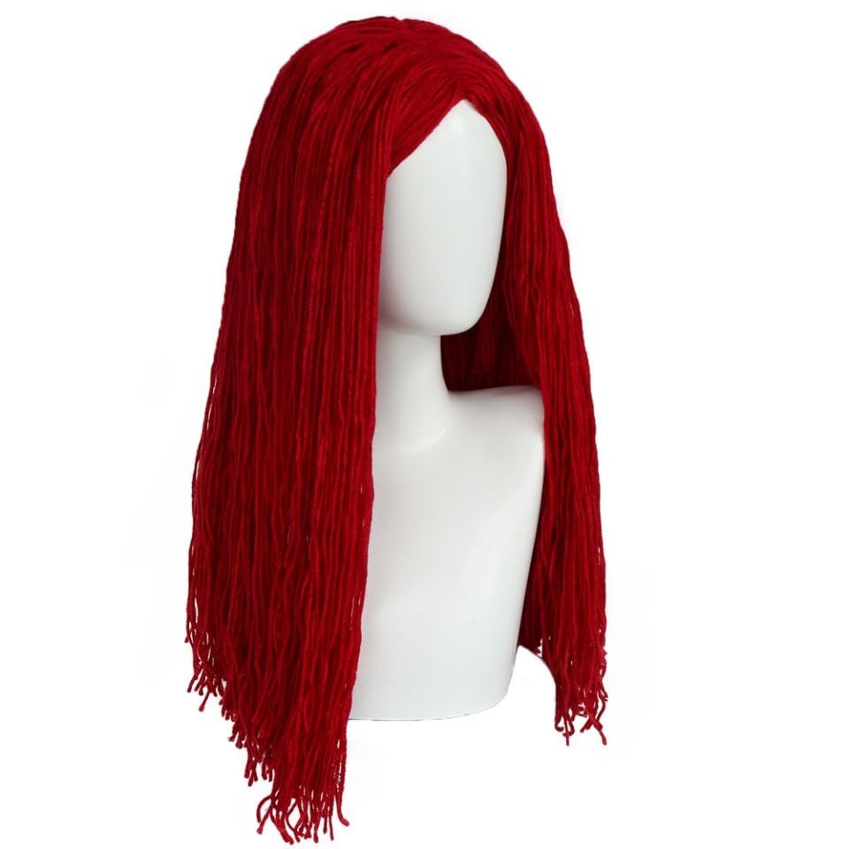 Hair Cap+ Sally Wig Cosplay Long Straight Wig Middlepart Red Cosplay Wigs for…
