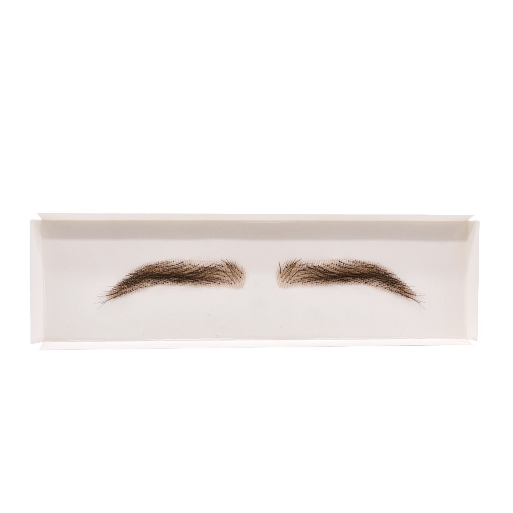 Handmade Human Hair False Eyebrows for Women Lace Base Eyebrows Natural Makeup