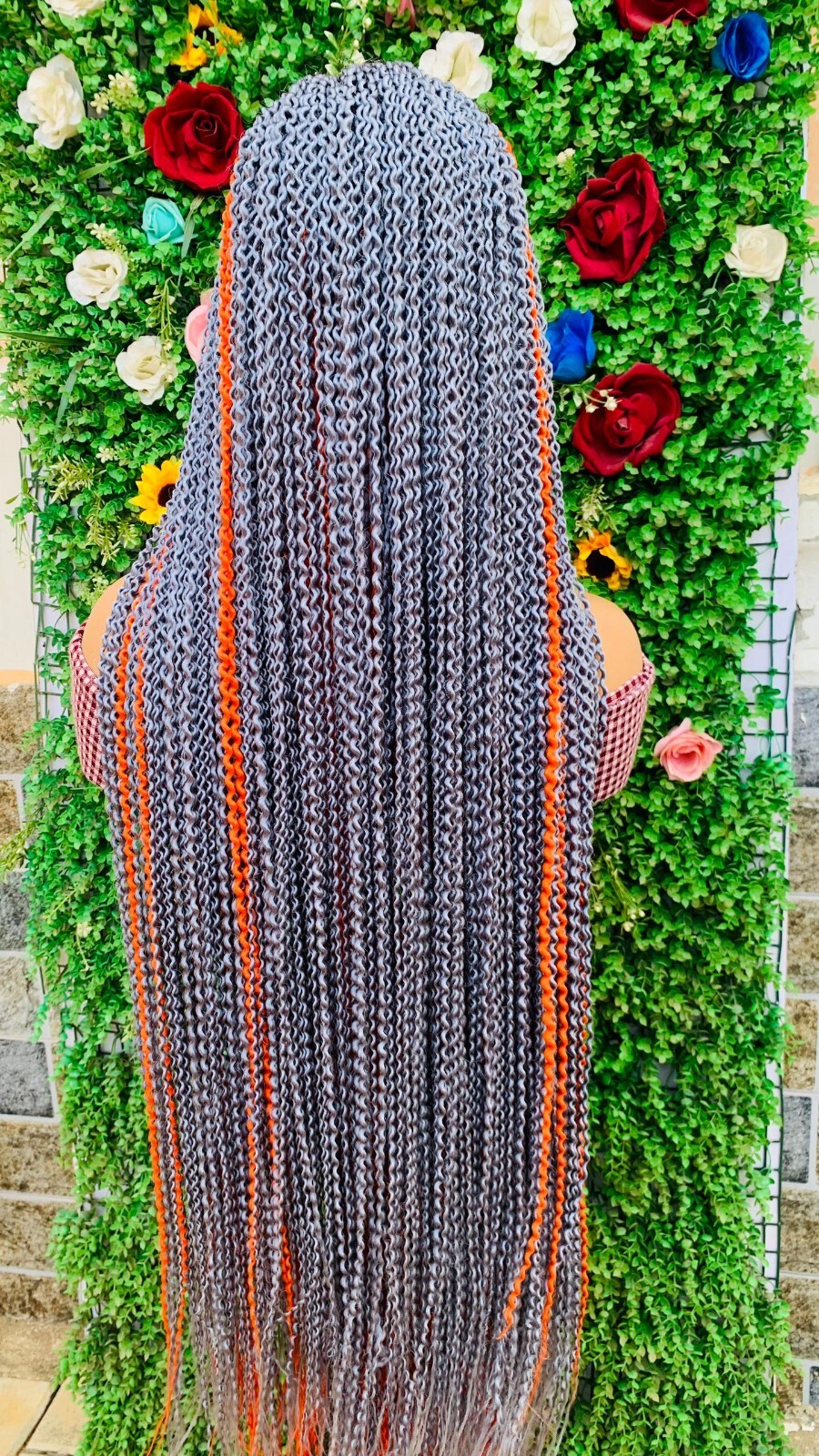 WATERMELON BRAIDED WIGS ON 2*4 LACE CLOSURE 42″