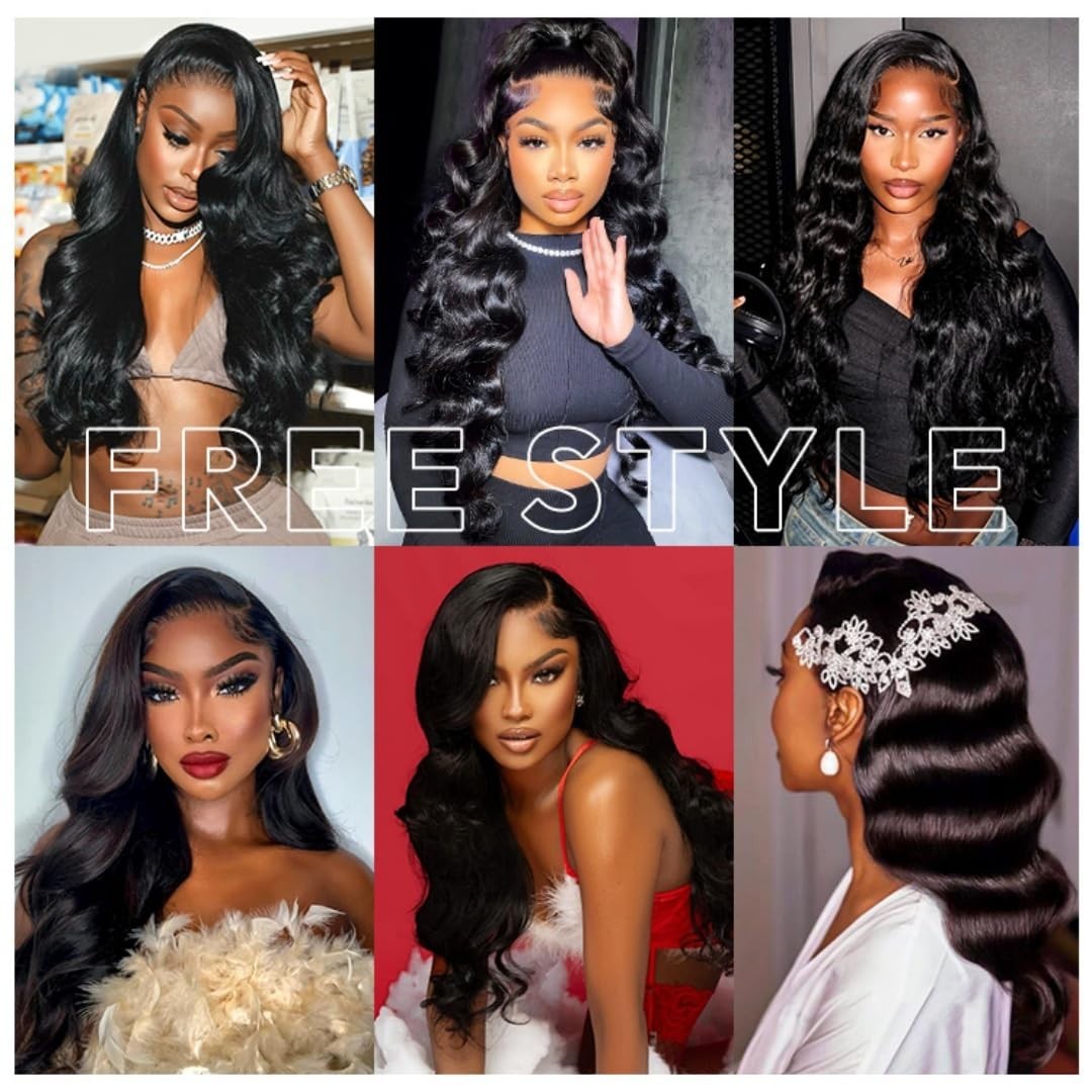 250 Density Body Wave Lace Front Wig, 16″ Glueless Human Hair, Pre-Plucked, Side