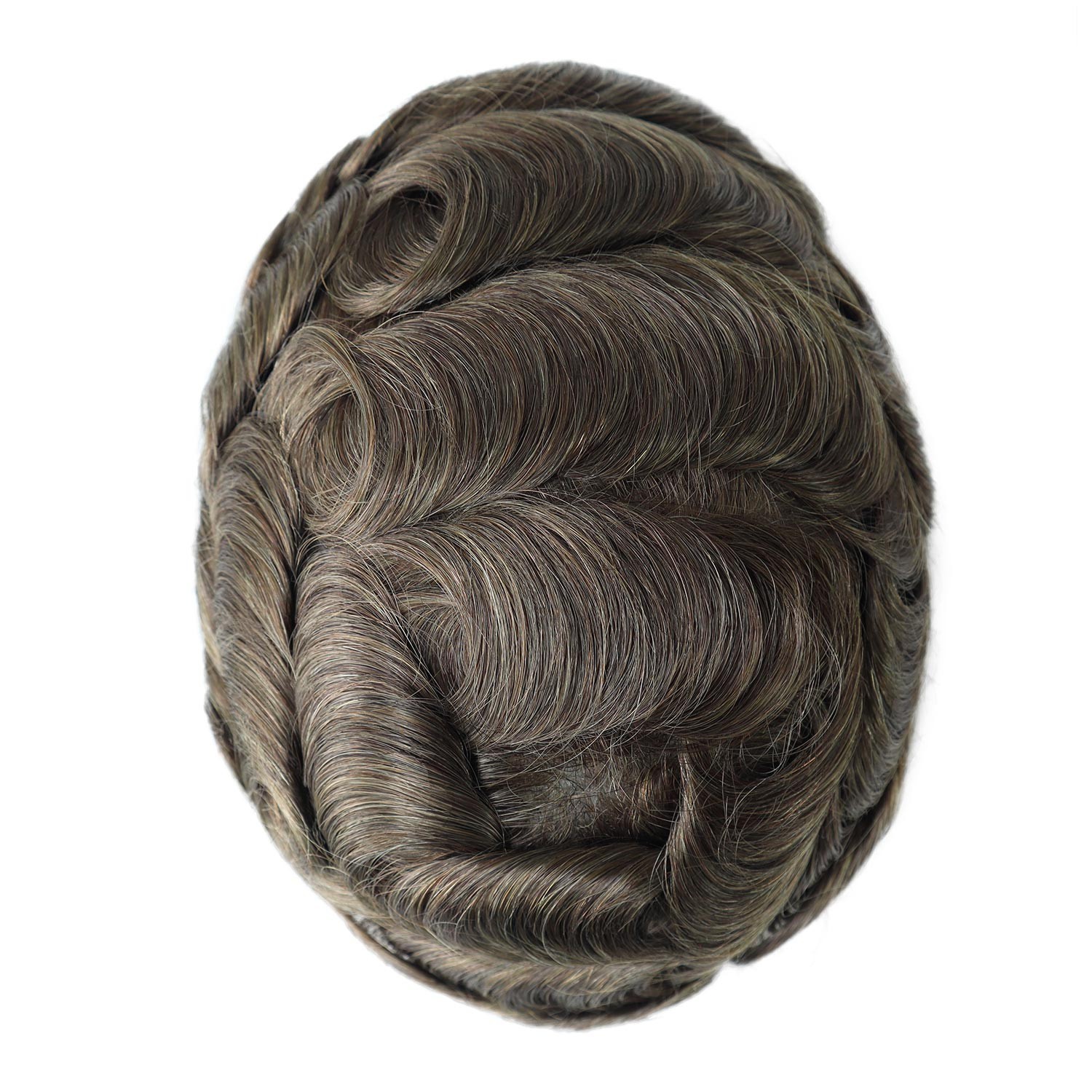 Mens Toupee Human Hair Replacement System Thin Skin Super Hairpieces Hair BIO #6