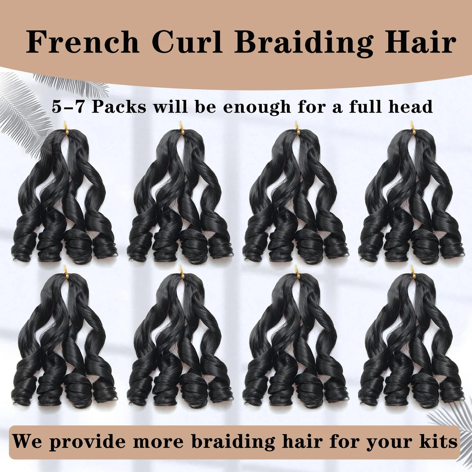 French Curl Braiding Hair 12Inch 8Packs French Curl Crochet Braids Short Curl