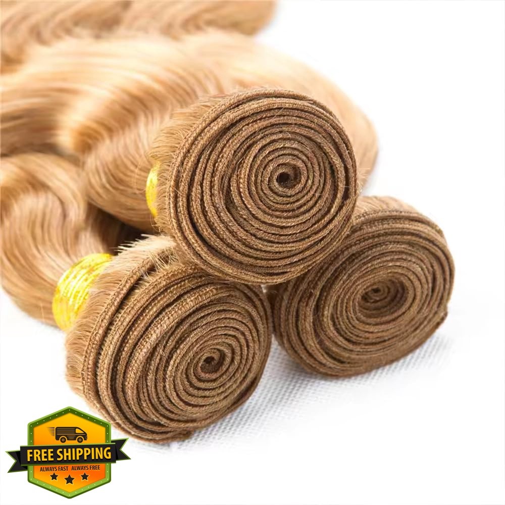 Shoaiye 12″ 14″ 16″ #27 Honey Blonde Loose Wave Bundles