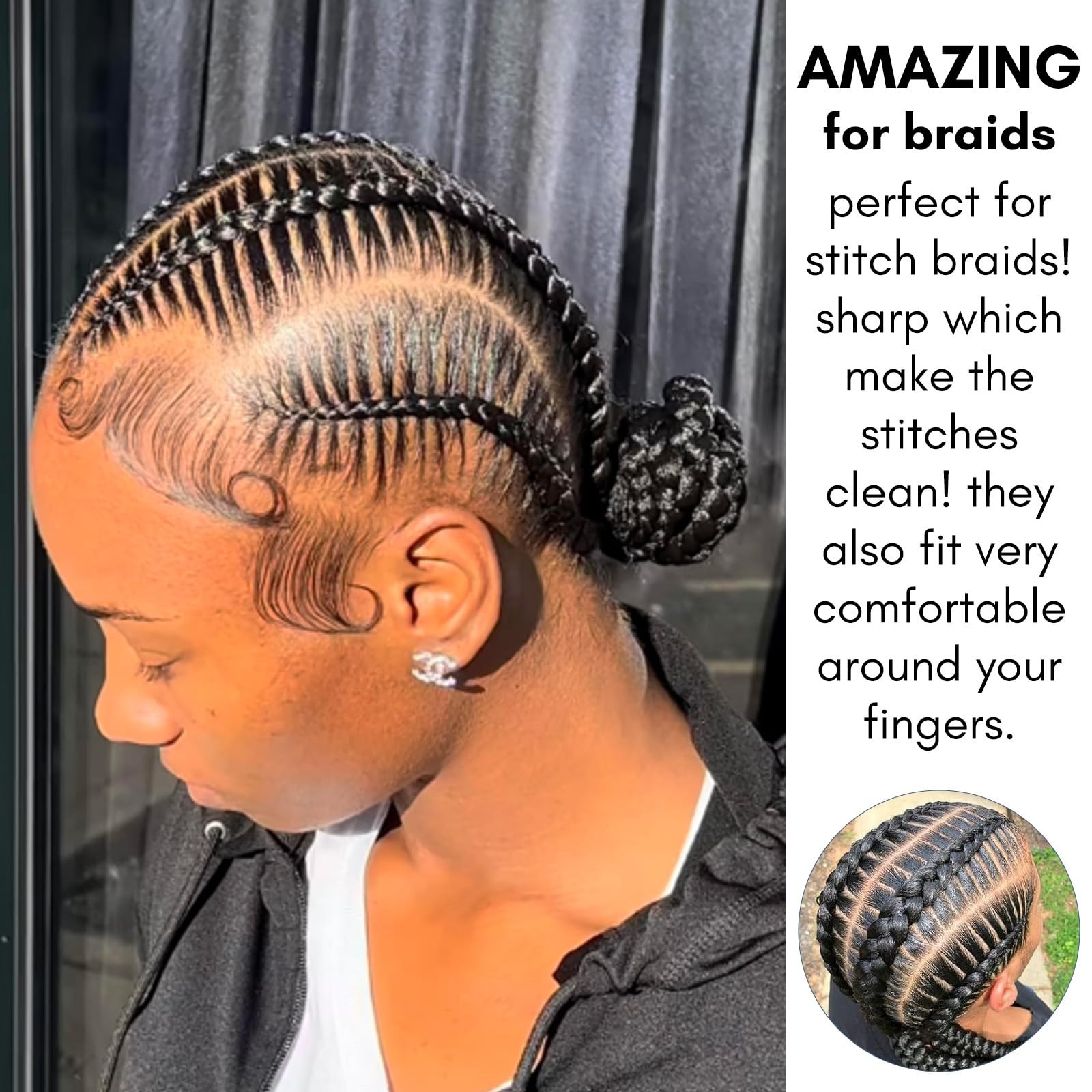 Hair Parting & Sectioning Ring – Stainless Steel Finger Braiding Hair Pick To…