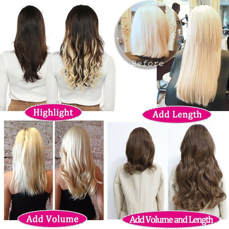 Thick Bundle Weft Hair Extenisons Double Weft Weave Real Remy Human Hair 100g US