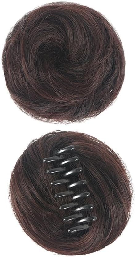 Labriciyon 1Pc Dark Brown Claw Clip Messy Bun Hair Piece 5.5 Inch,