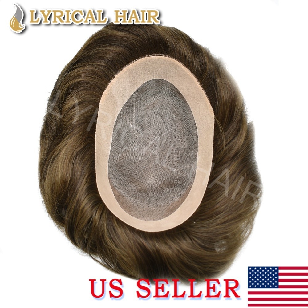 Lyrical Hair Mens Toupee Human Hair System Mono Lace Hairpiece Monofilament Wig