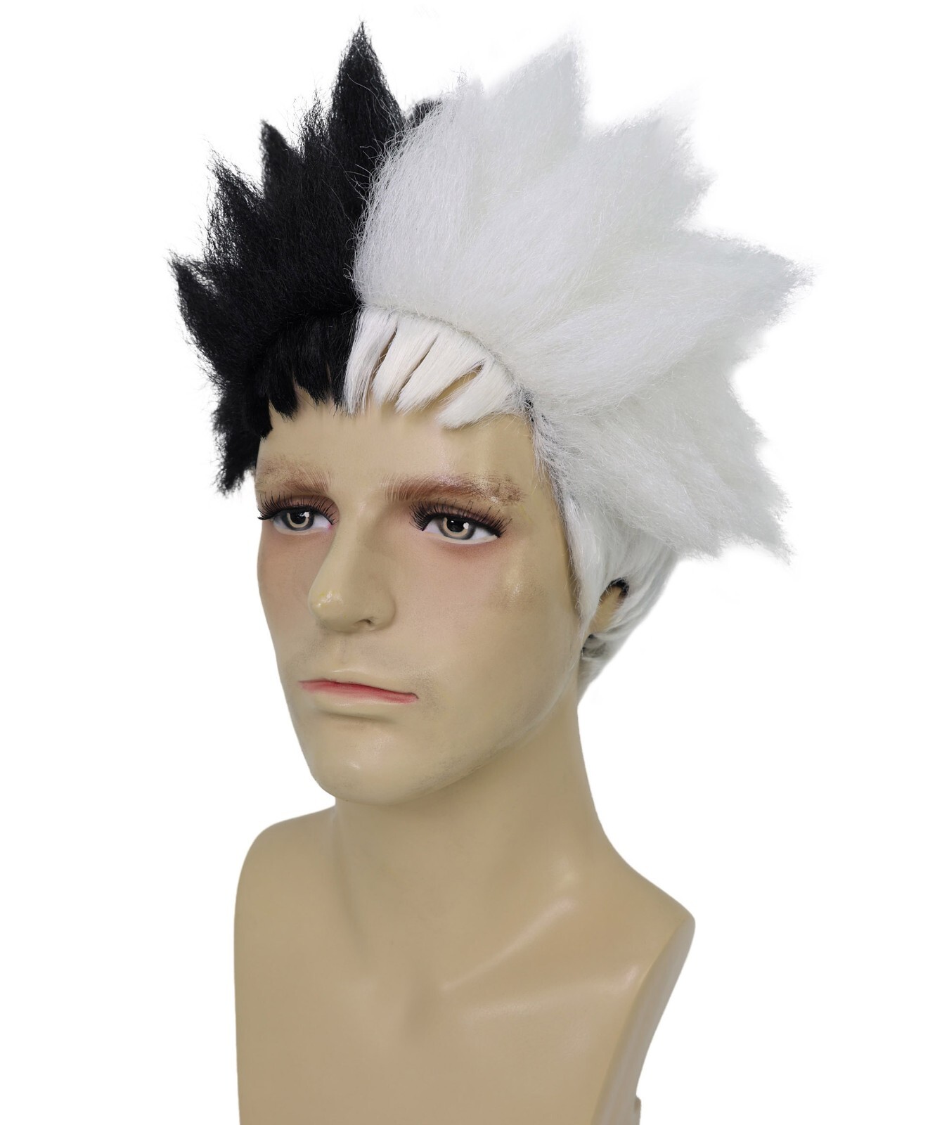 HPO Adult Men’s Anime Spiky Black Wig, Flame-retardant Synthetic Fiber