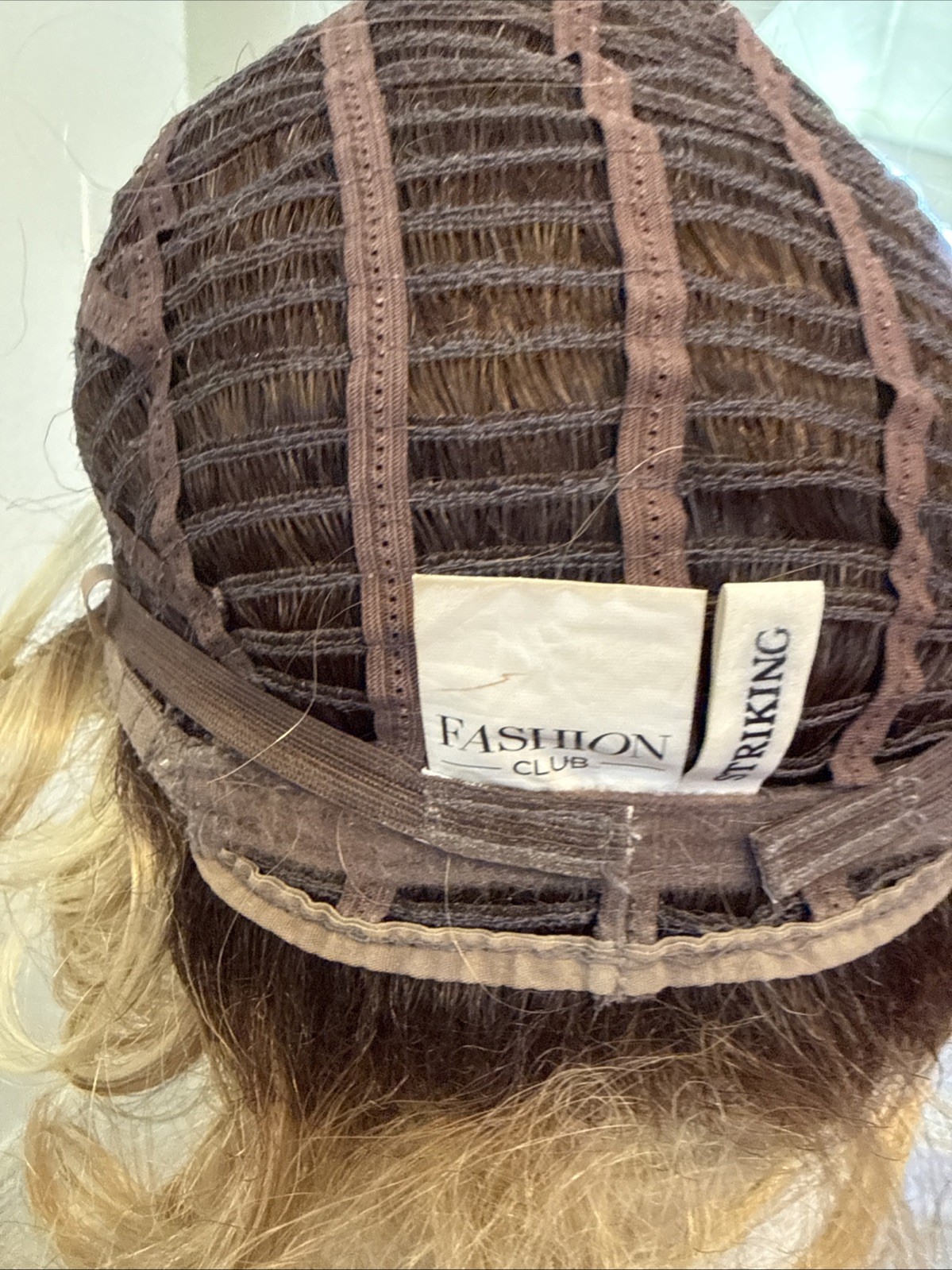 483 Curly Long Net Cap Light Blonde Tipped Big Hair. Very Nice
