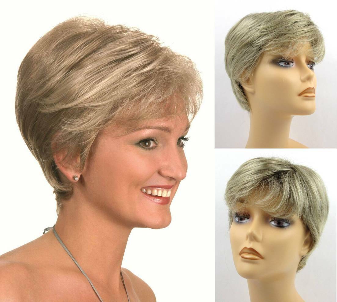 WOMENS LADY SHORT STRAIGHT HAIR PIXIE STYLE LAYERED WIG W/ WISPY BANGS WENDY