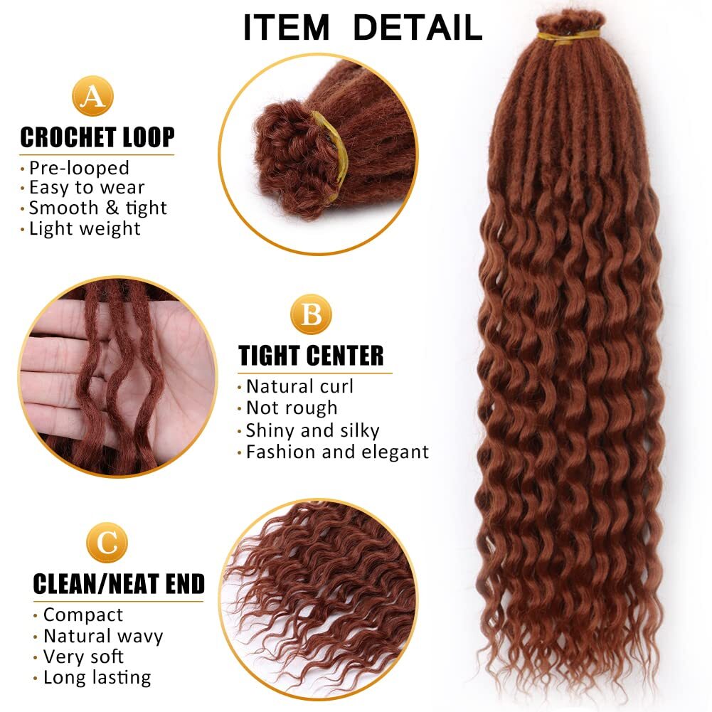 Soft 20″ Curly Boho Dreadlocks Pre-looped Braiding Dreads Extensions Synthetic