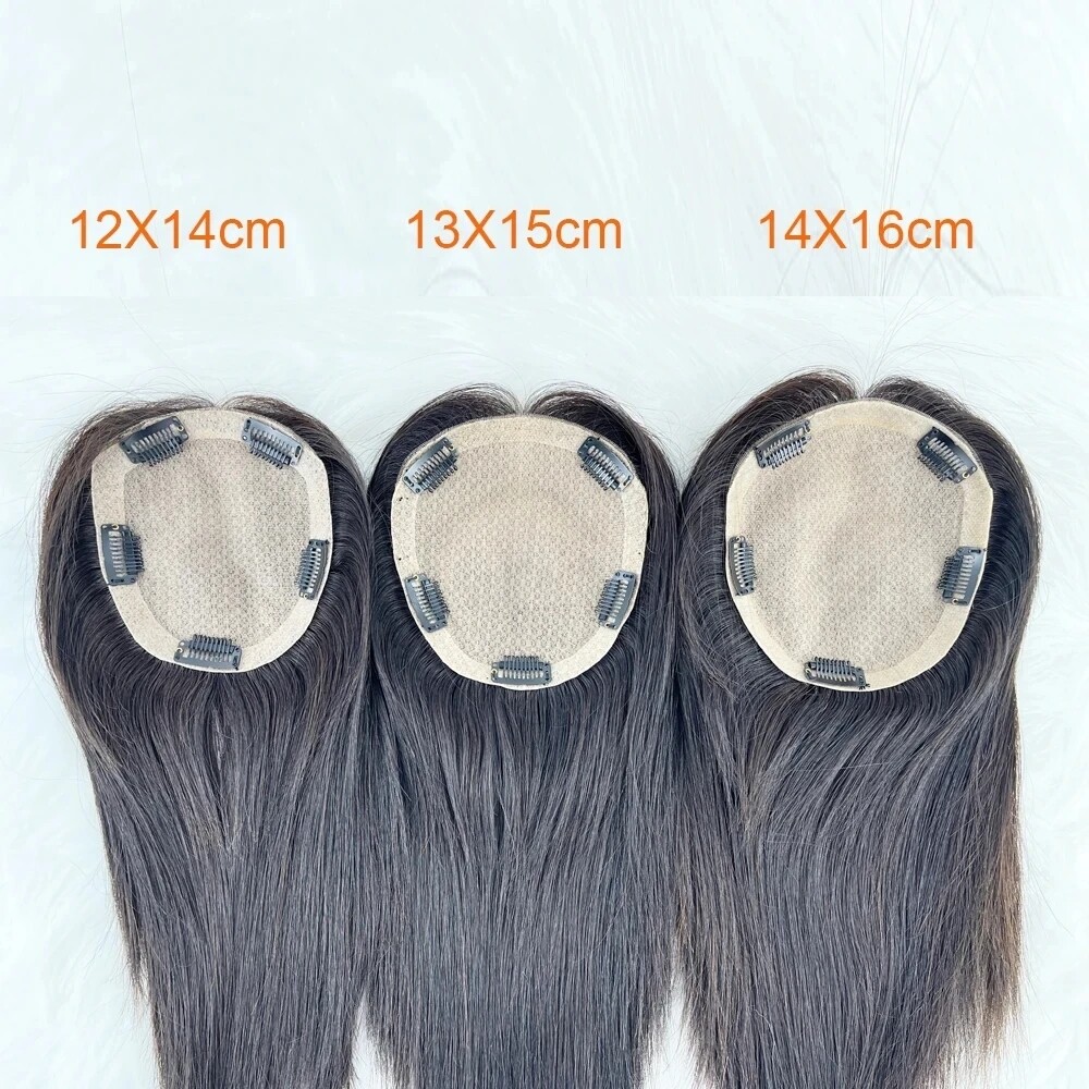 15x17cm Silk Base Human Hair Topper Breathable Silk Top Hair Piece for Women