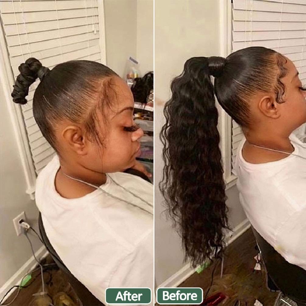 22 Inch Natural Black Corn Wave Ponytail Extension – Clip-in & Heat Resistant