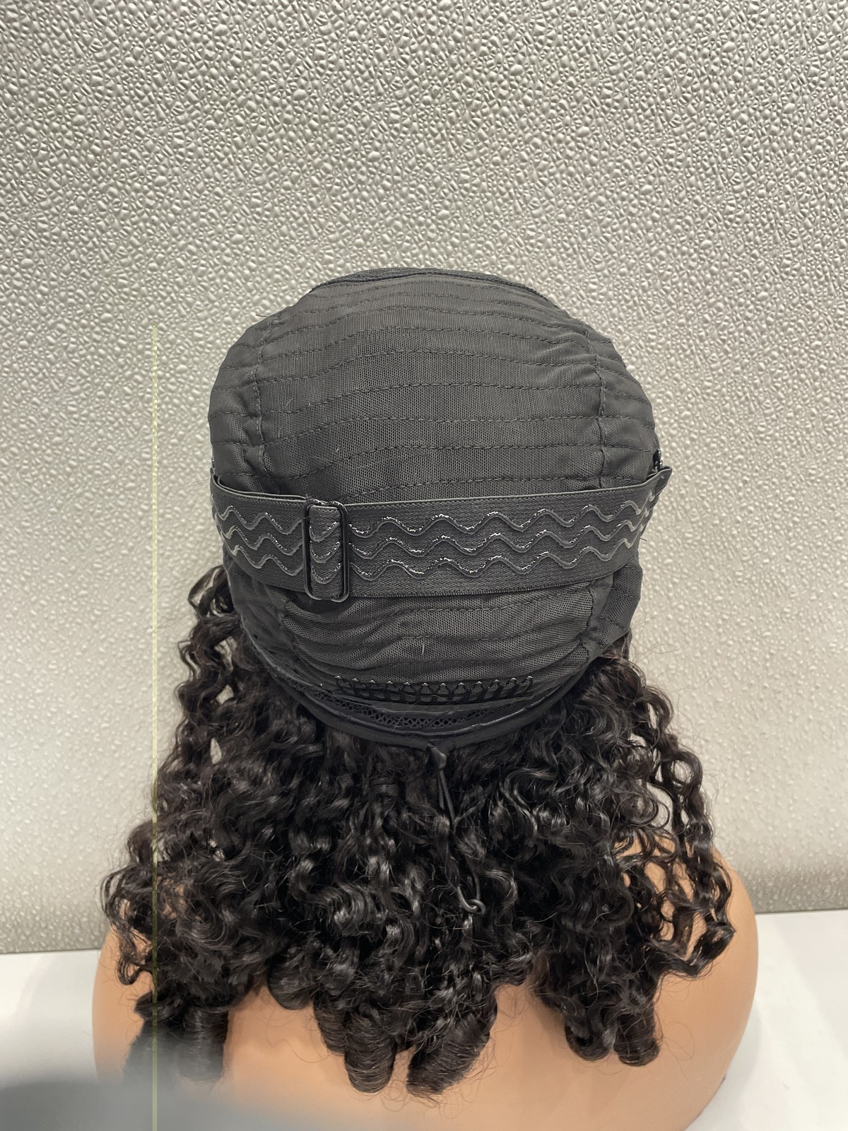 Lemoda Natural Black Burmese Curly Human Hair Glueless Half Wig, 22″