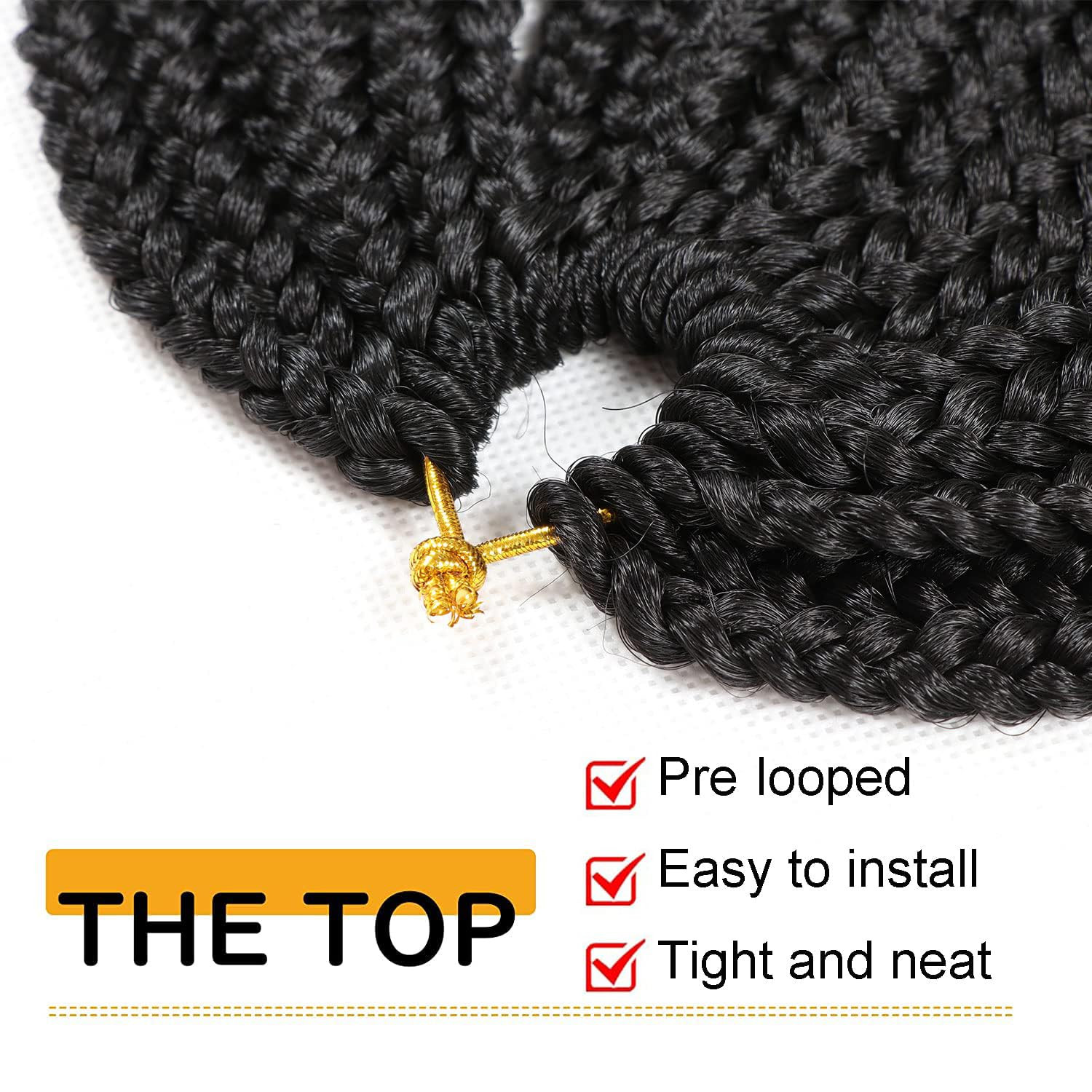 7 Packs Goddess Box Braids Crochet Hair 18 Inch Prelooped Crochet Box Braids Cro