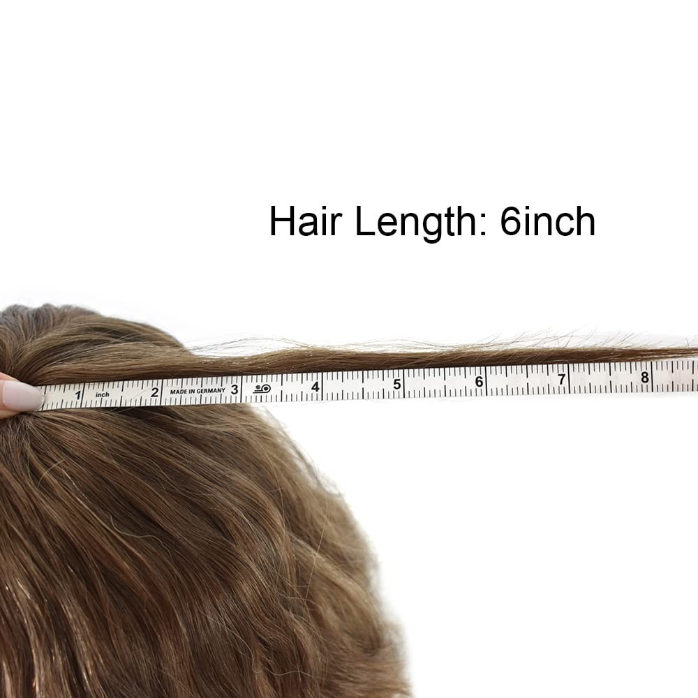 Mens Toupee FULL FRENCH LACE Hairpiece Skin PU Around Hair Replacement Wigs