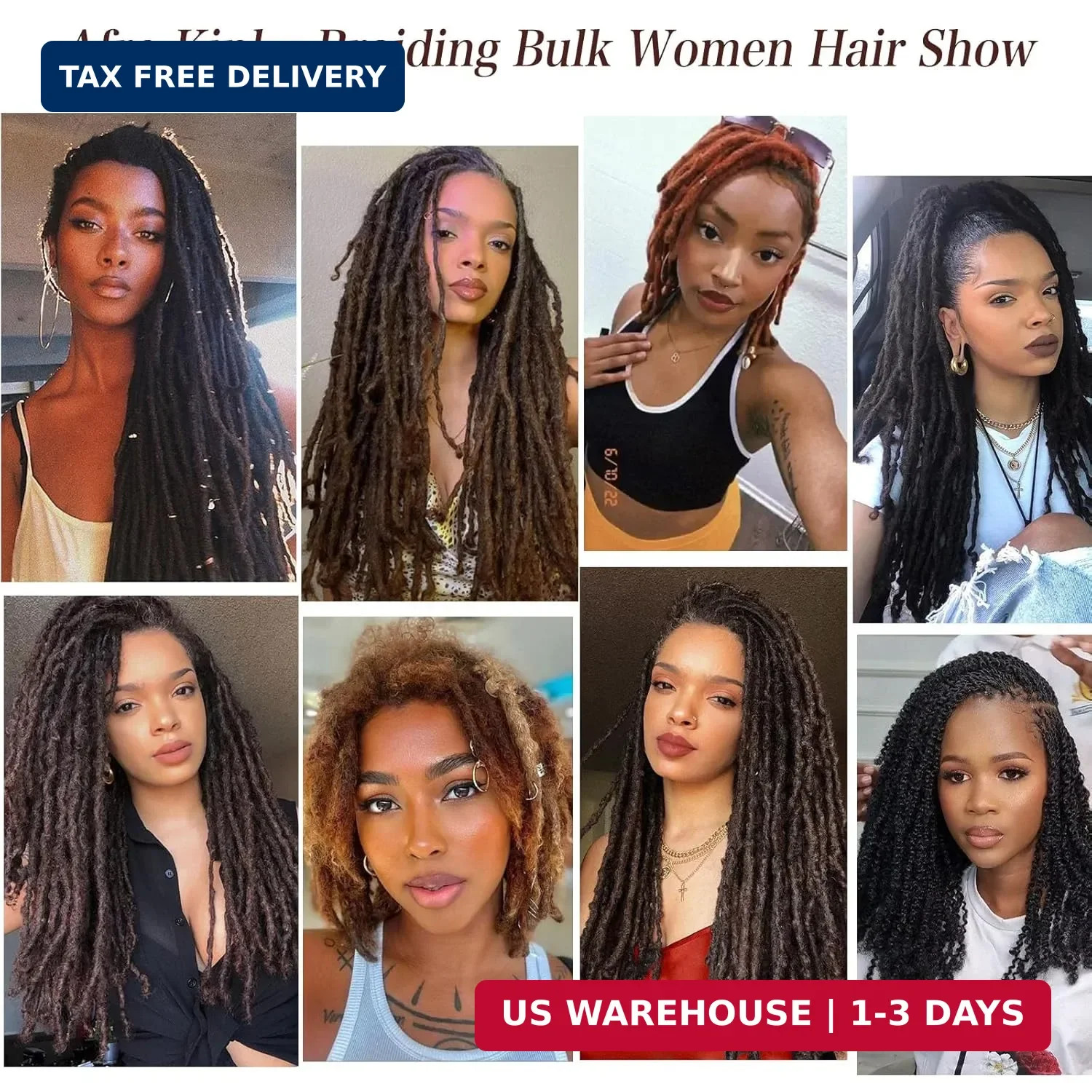 16 Inch 3 Bundles 90g Natural Black Afro Kinky Curly Braiding Bulk Hair