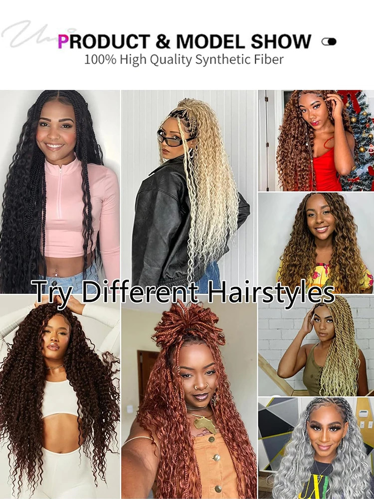 Deep Wave Crochet Braids Ocean Wave Curly Braiding Hair Extensions For Women