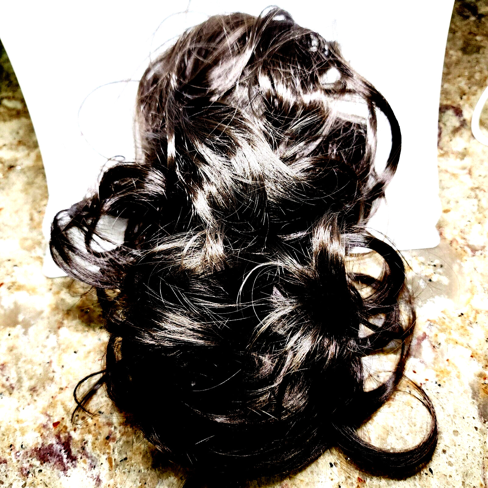 Ladies hair extension with claw clip 12 inches long deep brown/black US Seller!