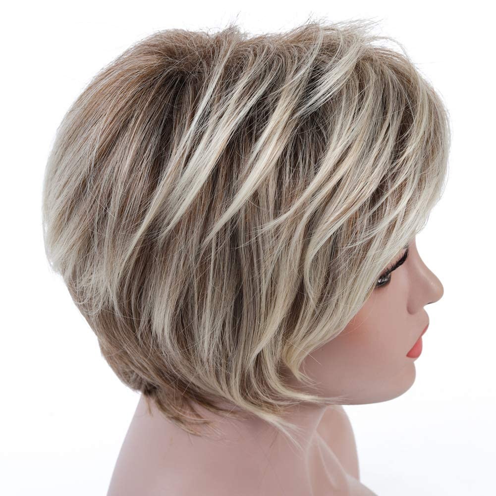 Rosa Star Short Wig Ombre Brown Mixed 1 Count (Pack of 1), Blonde