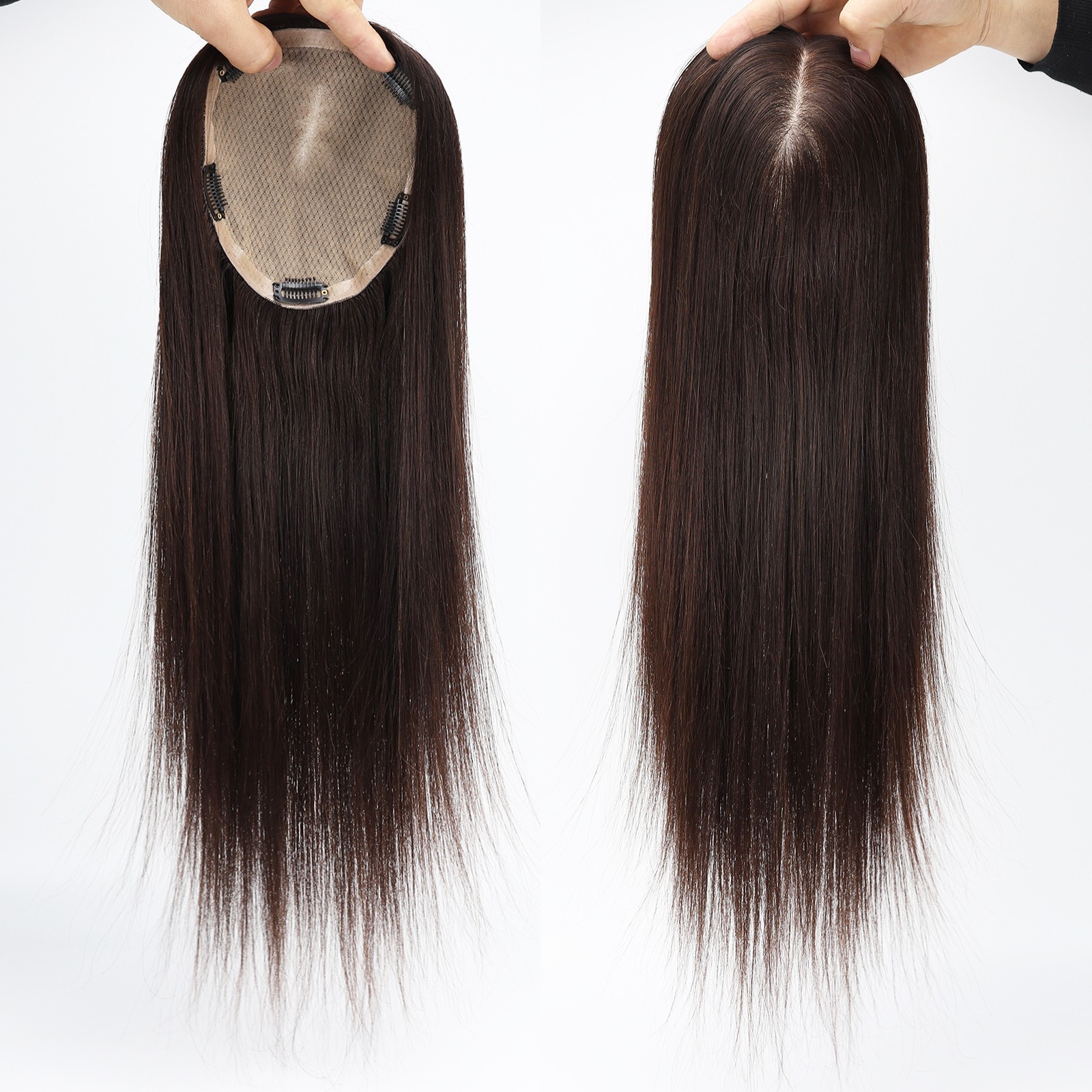 100% human hair Topper 16x18cm Remy Hair Silk Top Hand Tied Hair ready to wear