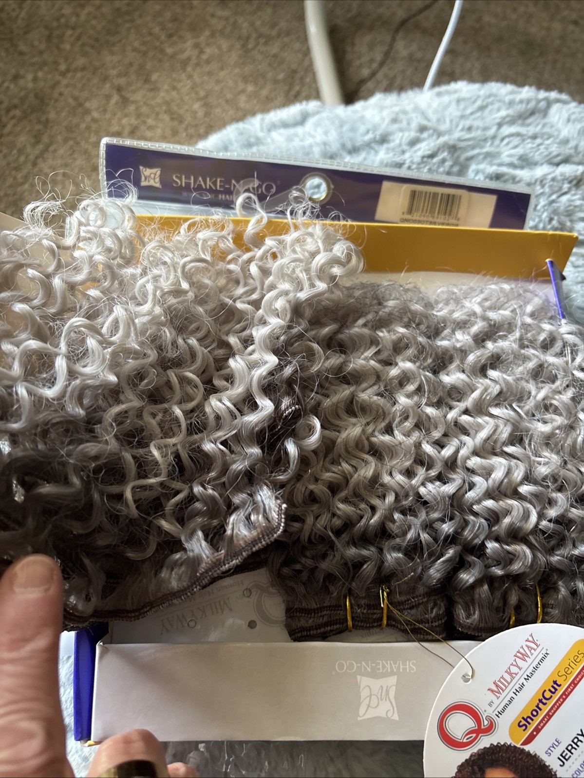 Que by Milky Way Human Hair Shortcut Series Color #P1B/30 Jerry Curl 3 pcs Slv