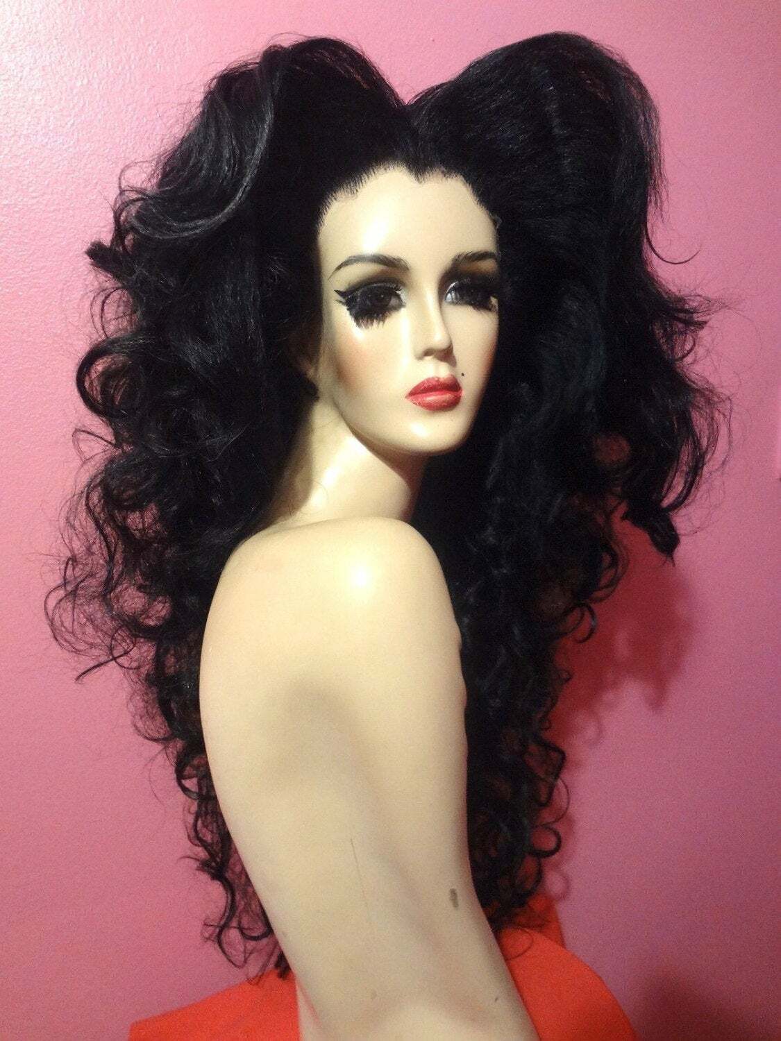 Wavy Center Part DRAG QUEEN WIG! Lace Front Kim Kardashian Jet Black ALL COLORS