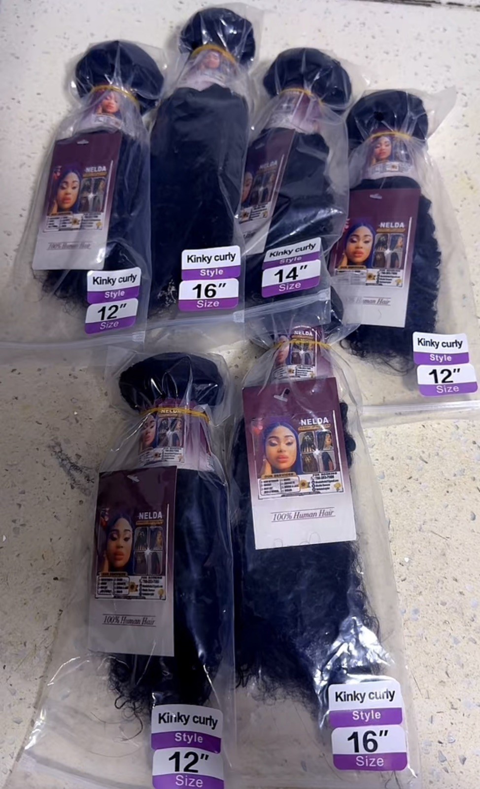 Original Queen 100% Human Hair Unprocessed Virgin Kinky Curly 12”/14/16”