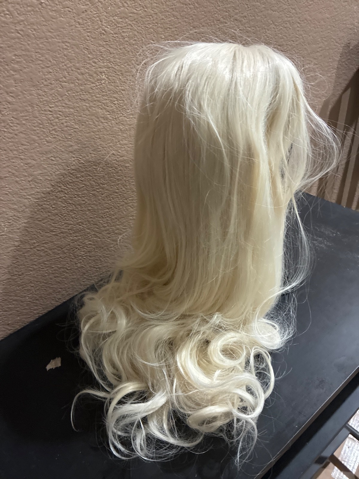 Misswen luxury ash blonde rami hair long thick wavy wig